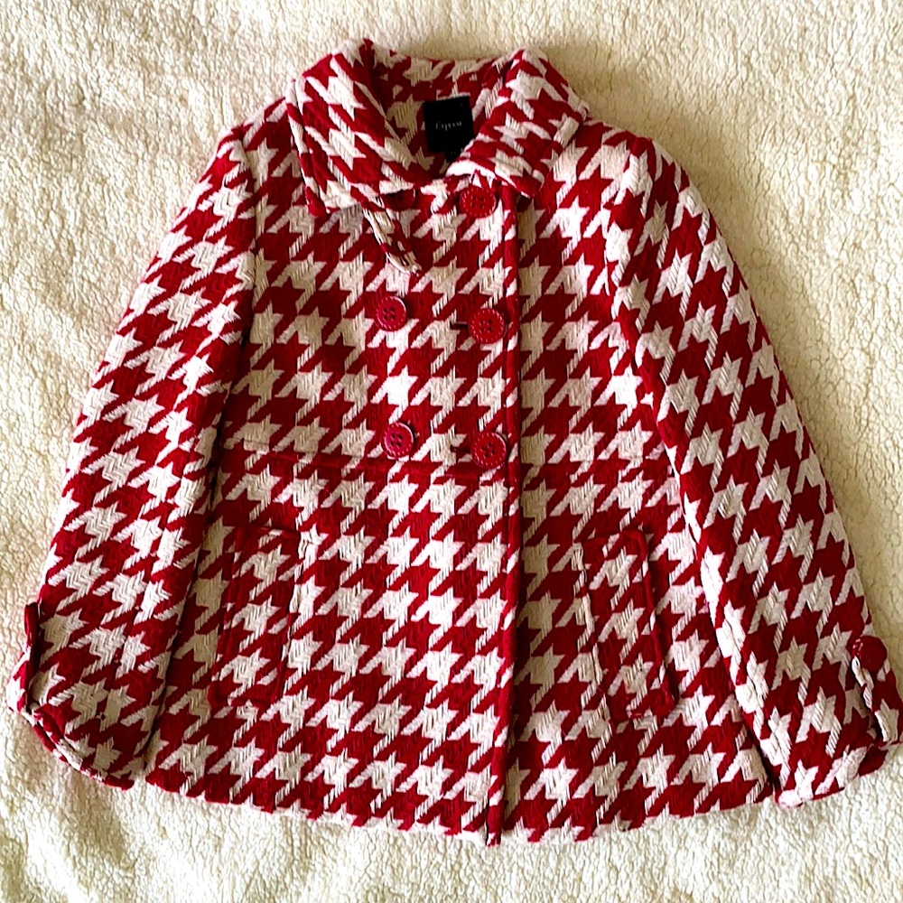 Houndstooth Wool Coat